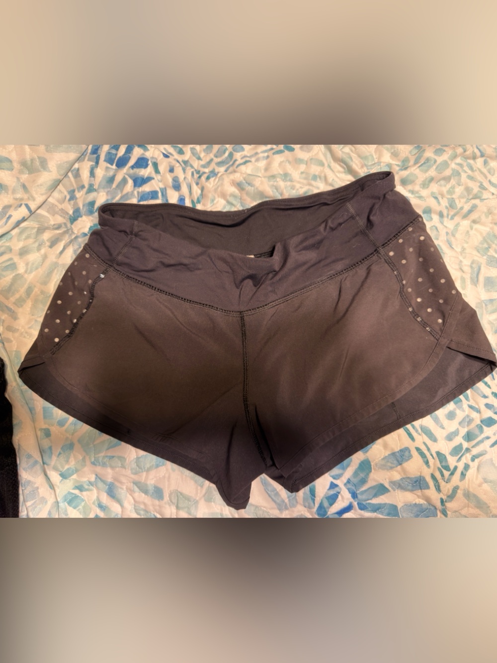 lululemon athletica Black Athletic Bike Shorts with Dot Accent